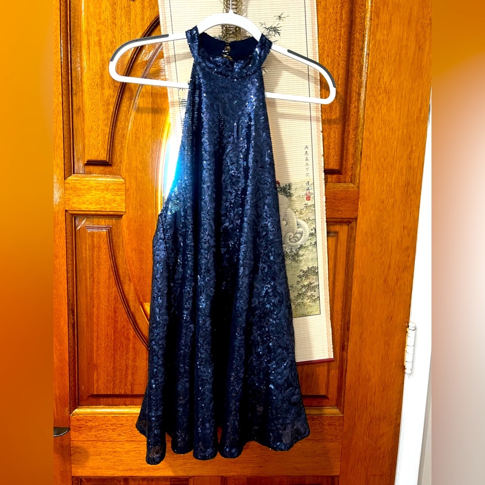Nasty Gal Midnight Blue Sequin Mini Dress